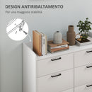 Cassettiera 6 Cassetti Piano con Bordi Rialzati 110x40x88 cm in Legno Bianco 