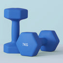Set 2 Manubri Palestra 7 kg Pesi esagonali per Allenamento Blu