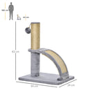 Tiragraffi per Gatti Albero con Arco Massaggiatore 34x24x43 cm in Iuta e Peluche Grigio 