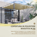 Copertura per Gazebo Pergola 4x3 m con 10 Fori di Drenaggio in Poliestere Traspirante Beige   