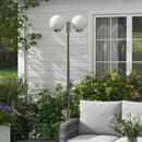 Lampione da Giardino con Paralumi a forma Sferica 63x25x210 cm in Acciaio Inox e Acrilico Argento