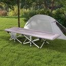 Brandina per Campeggio con Poggiatesta e Tasca 200x65x42 cm in Acciaio e tessuto Oxford Grigio