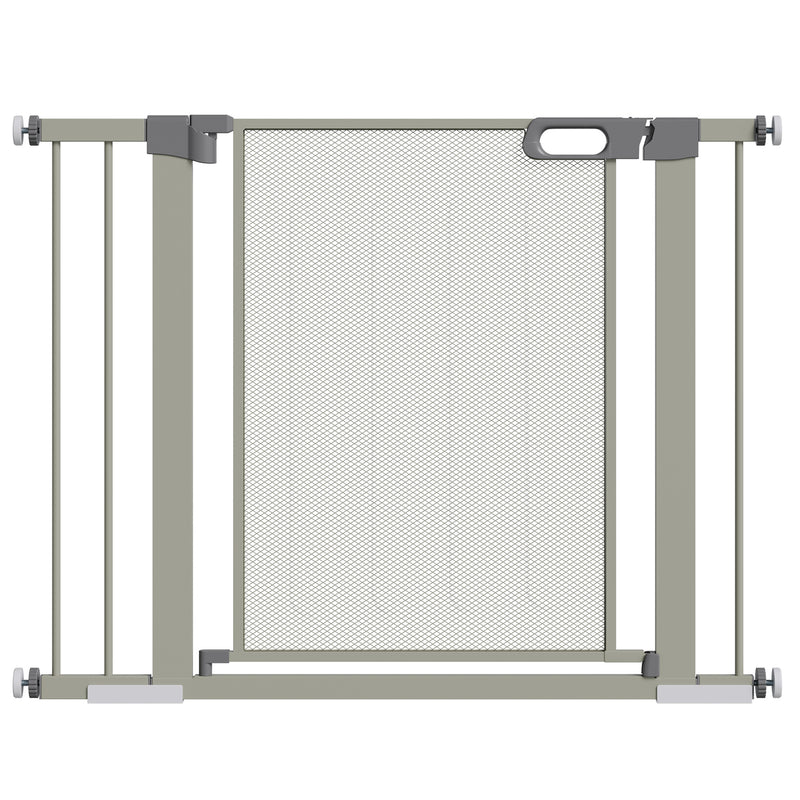 Cancelletto di Sicurezza per Cani Estensibile con Chiusura Automatica 75-103x76 cm Grigio 