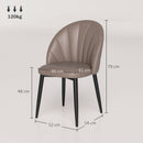 Set 2 Sedie da Pranzo Schienale a Conchiglia in Pelle PU Marrone   