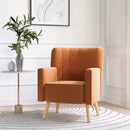 Poltrona Moderna da Camera 70x76x92 cm in Tessuto Effetto Velluto Marrone 