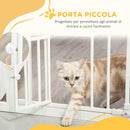 Cancelletto di Sicurezza per Cani con Porta Piccola Montaggio a Pressione 74-80x76,2 cm Bianco 