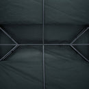 Copertura per Gazebo  a 2 Livelli  con Cinghie e 10 Fori di Drenaggio 4x3m in Poliestere Grigio Antracite