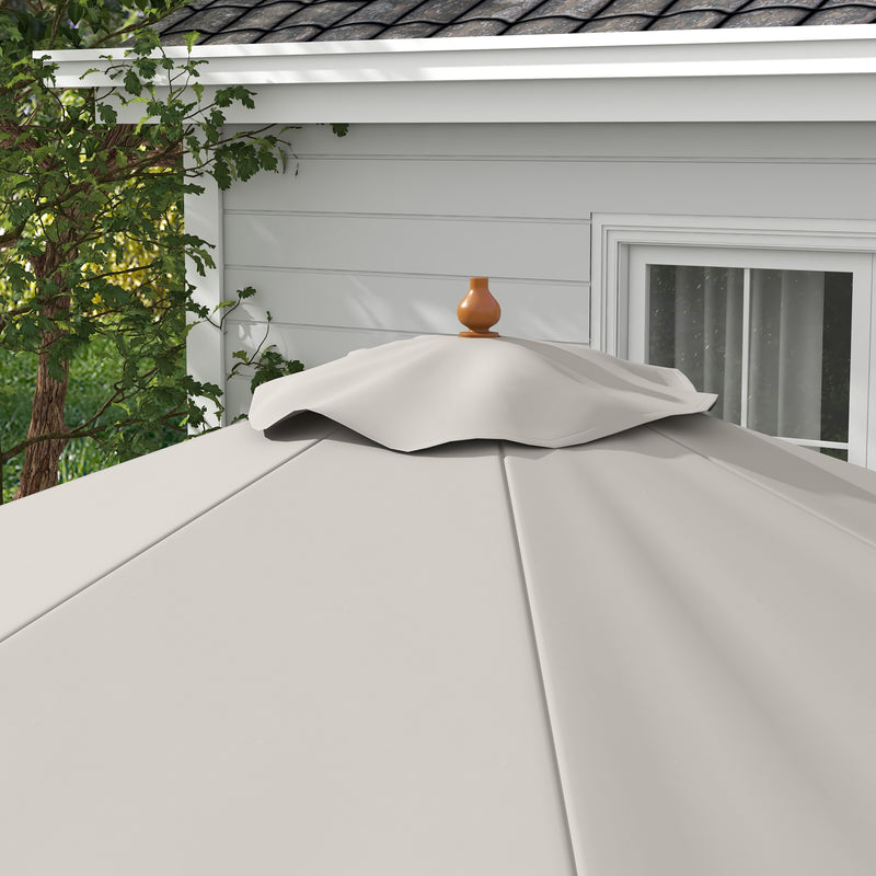 Ombrellone da Giardino Ø325x250 cm in Bambù e Poliestere Grigio  