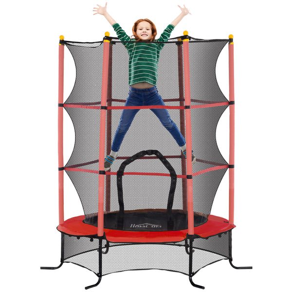 Trampolino Elastico per Bambini da 3 Anni Ø160 cm con Rete di Protezione Rosso e Nero sconto