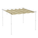 Copertura per Gazebo Pergola 4x3 m con 10 Fori di Drenaggio in Poliestere Traspirante Beige   