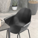 Set 4 Sedie Impilabili con Piedini Antiscivolo 59x55x84 cm in Plastica Nero