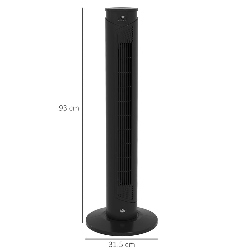 Ventilatore a Torre 45W a 4 Modalità e 3 Velocità con Timer da 12h Ø31.5x93 cm in ABS Nero-3