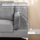 Divano Letto Matrimoniale 190x102x82 cm in Poliestere e Metallo Grigio