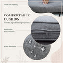 Set Tavolo e 4 Sedie da Giardino con Cuscini in Rattan PE Nero e Grigio