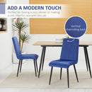 Set 2 Sedie Imbottite 43x58x90 cm in Tessuto Blu