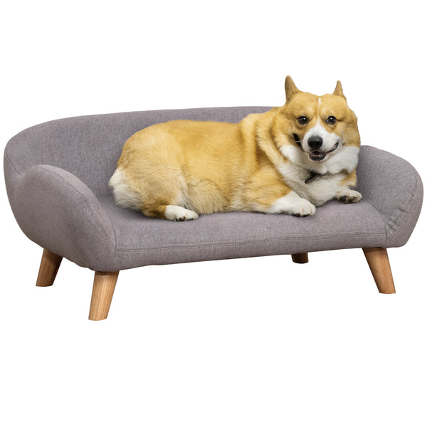 Gepolstertes Sofa für Hunde und Katzen 72 x 44 x 31 cm in hellgrauem Stoff acquista