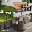 Tavolino da Giardino con Intagli a Fiori e Foglie Ø40x50 cm in Acciaio Nero 