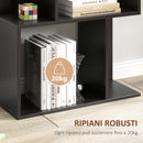 Mobile Libreria Design Moderno 60x24x184,5 cm a 5 Ripiani in Legno Nero 