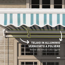 Tenda da Sole a Bracci 395x245 cm Avvolgibile a Manovella Verde e Bianco   