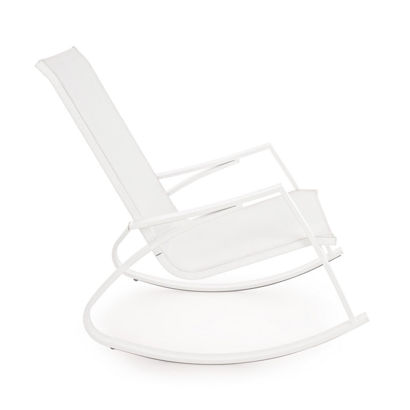 Sedia a Dondolo da Giardino 60x100x95 cm in acciaio Telma bianco