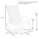 Sedia a Dondolo da Giardino 60x100x95 cm in acciaio Telma bianco