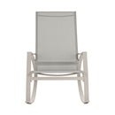 Sedia a Dondolo da Giardino 60x100x95 cm in acciaio Telma Ecrù