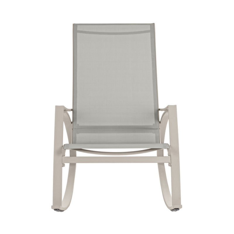 Sedia a Dondolo da Giardino 60x100x95 cm in acciaio Telma Ecrù