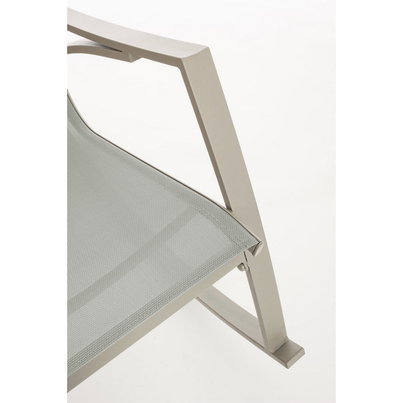 Sedia a Dondolo da Giardino 60x100x95 cm in acciaio Telma Ecrù