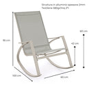 Sedia a Dondolo da Giardino 60x100x95 cm in acciaio Telma Ecrù