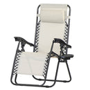 Sedia Poltrona Giardino Zero Gravity Pieghevole 112,5x87x62,5 cm Lucy Panna 