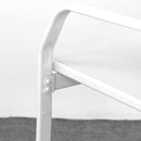 Set Salotto da Giardino Divano 2 Poltrone e Tavolino in acciaio Ecosteel bianco