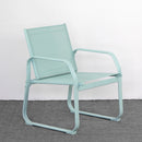 Set Salotto da Giardino Divano 2 Poltrone e Tavolino in acciaio Ecosteel blu