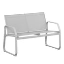 Set Salotto da Giardino Divano 2 Poltrone e Tavolino in Acciaio Ecosteel Grigio