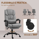 Sedia Operativa da Ufficio Massaggiante e Reclinabile 66x75x112-122 cm Grigio 