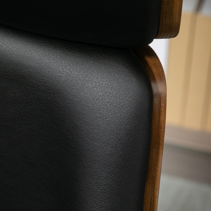 Sedia Poltrona Operativa da Ufficio 62x76,5x105 cm in Similpelle Nera