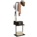 Appendiabiti da Terra a C 3 Ganci Ripiano e Base in Pietra Nero