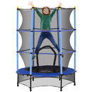 Trampolino Elastico per Bambini da 3 Anni Ø140 cm con Rete di Protezione Blu e Nero 
