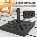 Base per Ombrellone Quadrata da 15kg Pali da 32-38-48 mm Nero  