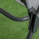 Set Tavolino e 2 Sedie Pieghevoli da Giardino  in Metallo Grigio Chiaro