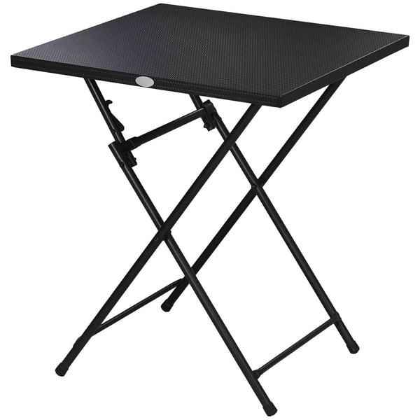 Tavolino da Esterni Pieghevole con Piedini Antiscivolo 60x60x71 cm in Acciaio Nero prezzo