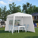 Gazebo Pieghevole da Giardino 2,4x2,4x2,5m in Acciaio e Tessuto Oxford Bianco