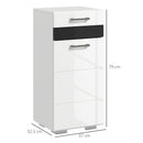 Mobiletto Bagno 1 Cassetto 1 Anta 37x32,5x79 cm in MDF Bianco