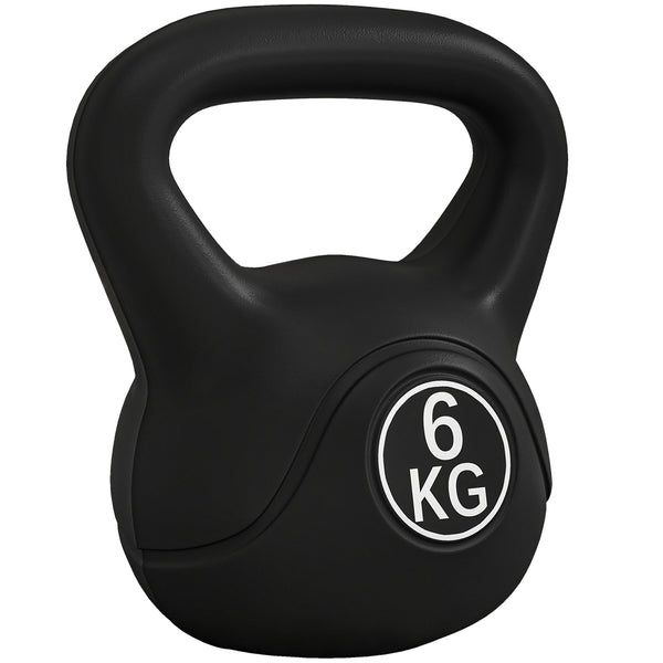 online Kettlebell per Allenamento 6 kg in Plastica e Sabbia Nero