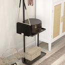 Appendiabiti da Terra a C 3 Ganci Ripiano e Base in Pietra Nero