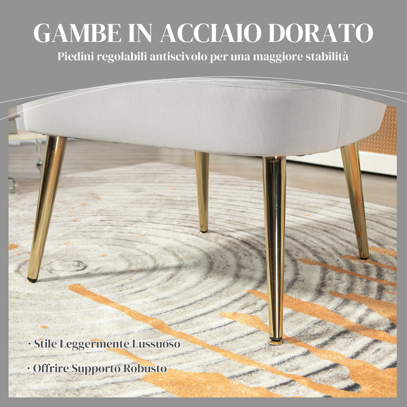 Poltrona da Salotto Imbottita a Conchiglia Stile Art Decò in Velluto Grigio 