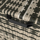 Baule da Giardino 118x57x69 cm Capacità 350L Apertura Frontale e Superiore in Rattan PE Grigio 