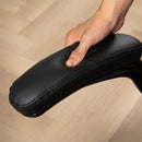 Sedia Poltrona Operativa da Ufficio Reclinabile a Dondolo Braccioli Ribaltabili in Finta Pelle PU Nero 