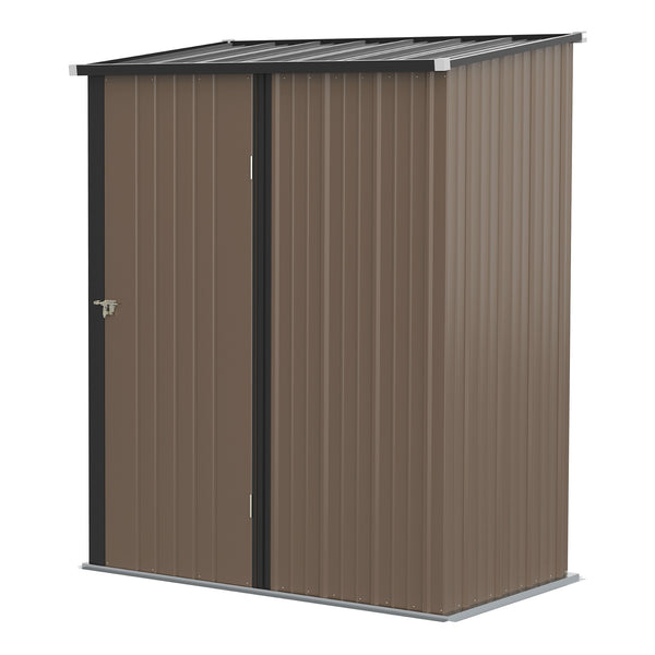 Casetta Box da Giardino 161,5x94,5x196 cm Porta Attrezzi con Catenaccio in Acciaio Marrone acquista