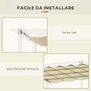 Copertura per Gazebo Pergola 4x3 m con 10 Fori di Drenaggio in Poliestere Traspirante Beige   