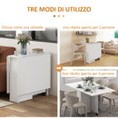 Tavolo Pieghevole Salvaspazio per 6 Persone con Ruote Bianco  